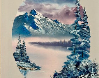 Winter Centerpiece Original Oil Painting, 24x18 Landscape, Snowy