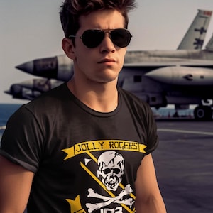 Naval Aviation Unisex Tee, VF 103 Fear the Bones US Navy Squadron, Aircraft Enthusiast Shirt, Pilot Gift, Navy Veteran Apparel, Military
