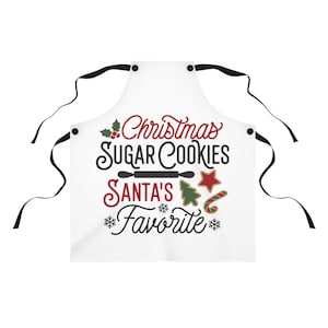 Tablier de Noël biscuits au sucre - cadeau de pâtisserie préféré du père Noël - décoration de cuisine des fêtes