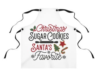 Delantal navideño de galletas de azúcar: el regalo favorito de Papá Noel para hornear - Decoración navideña para la cocina