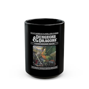 Fantasy RPG Mug, Dungeons and Dragons Black Mug, Dragon Role-Playing Game Coffee Cup, 11oz & 15oz Gamer Gift