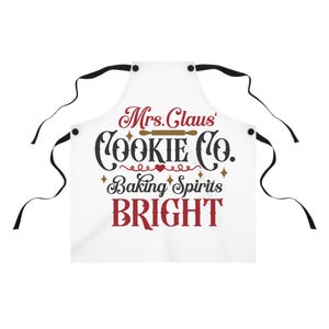 Frau Claus Cookie Co Schürze - Backen Spirits Bright - Urlaub Backen Geschenk