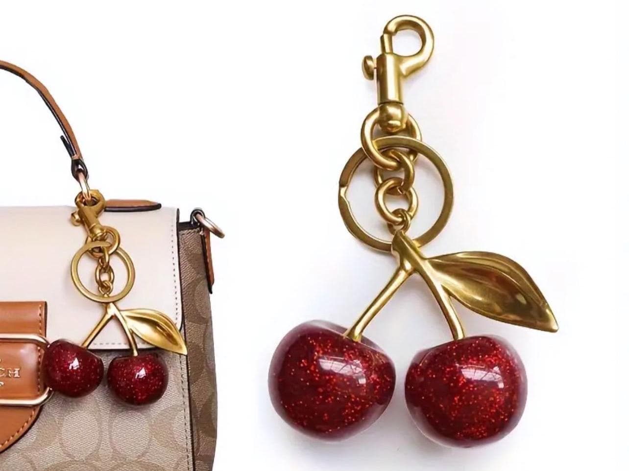 Coach cherry bag charm sale