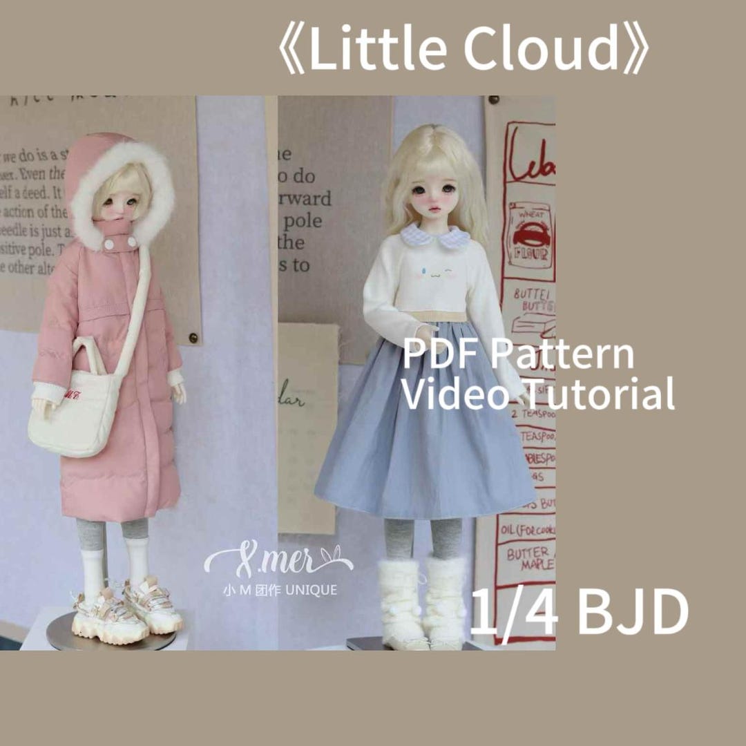 小mer BJD 1/4 BJD DOLL Patterns -little Cloud-no Seam Allowance Included ...