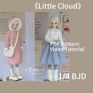 小Mer BJD 1/4 BJD DOLL Patterns -Little Cloud-no seam allowance included