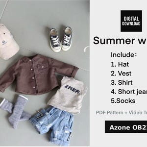 小Mer Azone OB22 DOLL Patterns -Summer wind no seam allowance included