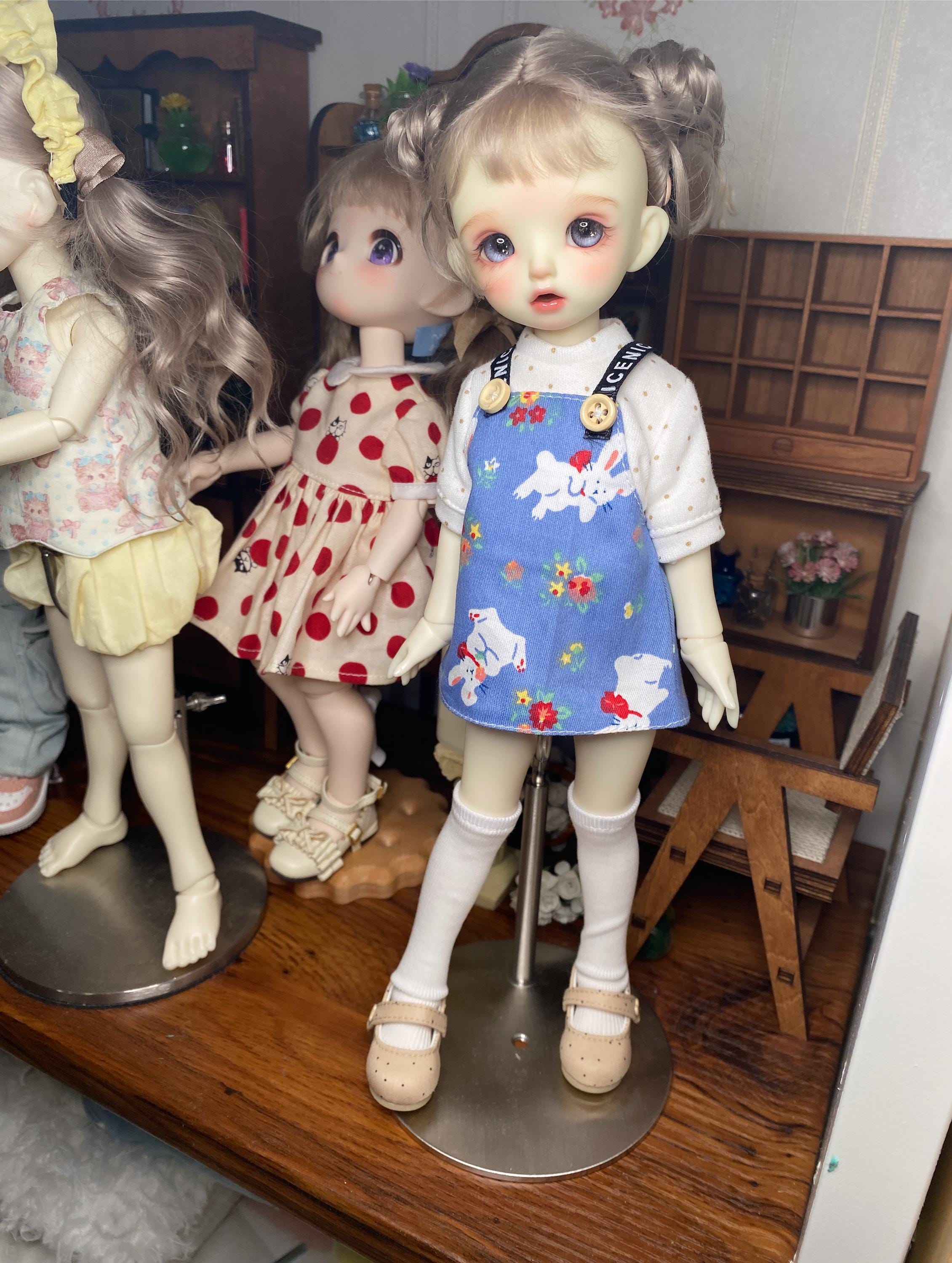 1/4 and 1/4 Puyoodoll Kumako Spring Bunny BJD Outfit Set – Denim