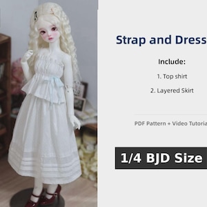 果果 1/4 BJD Doll Dress Pattern - Strap and dress set- with seam allowance