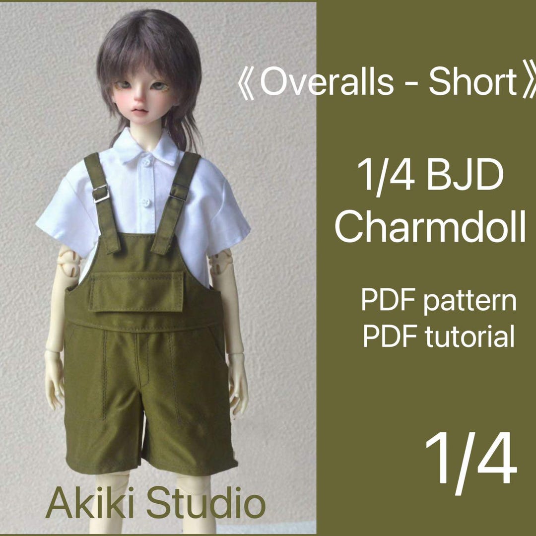 阿吉 BJD 1/4 DOLL Cloth Patterns -overall-short Version- No Seam ...