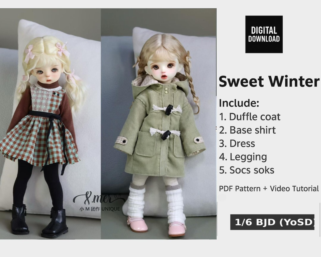 小mer BJD 1/6 Yosd BJD DOLL Patterns- Sweet Winter -no Seam Allowance ...