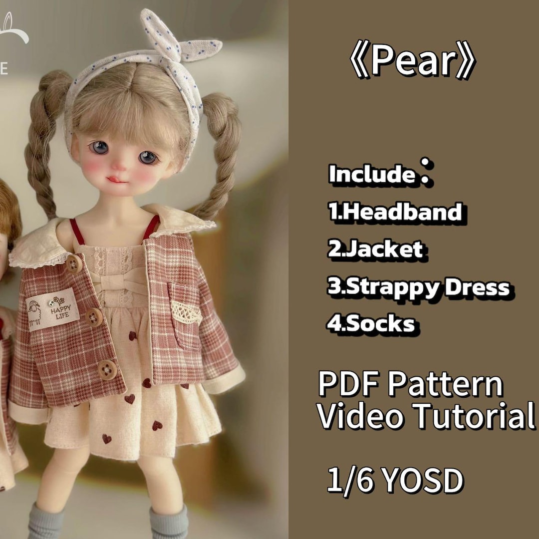 小mer BJD 1/6 BJD DOLL Patterns- Pear-no Seam Allowance Included - Etsy