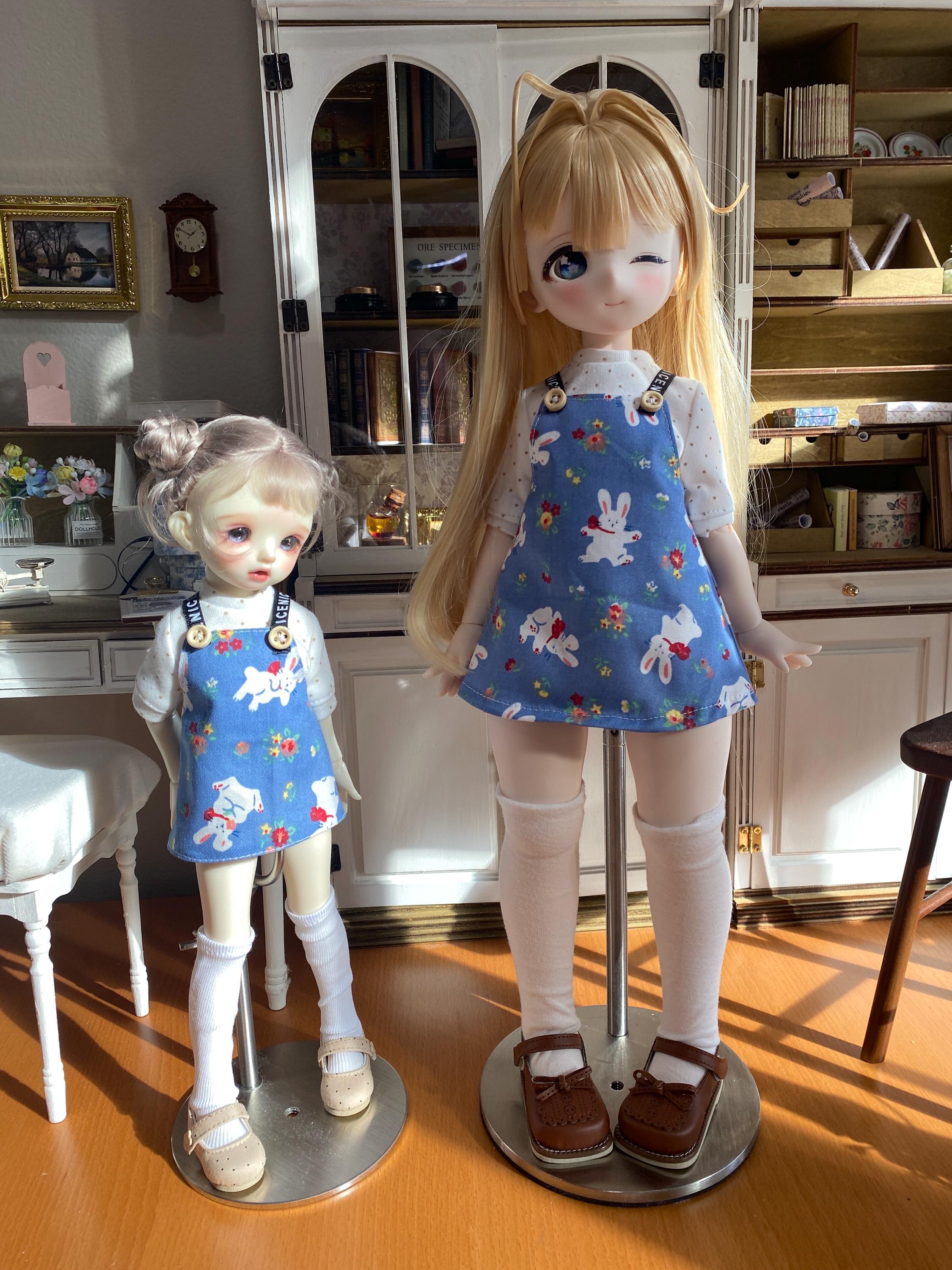 1/4 and 1/4 Puyoodoll Kumako Spring Bunny BJD Outfit Set – Denim