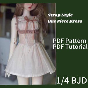 阿吉 BJD 1/4 BJD DOLL Patterns Strap Style One-Piece Dress