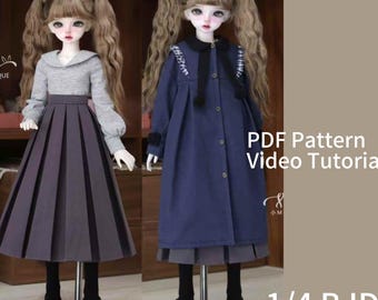 小mer BJD 1/4 BJD DOLL Patterns Coat and Dress Set - Little 小mer BJD 1/4 BJD DOLL Patterns Coat and Dress Set - Little