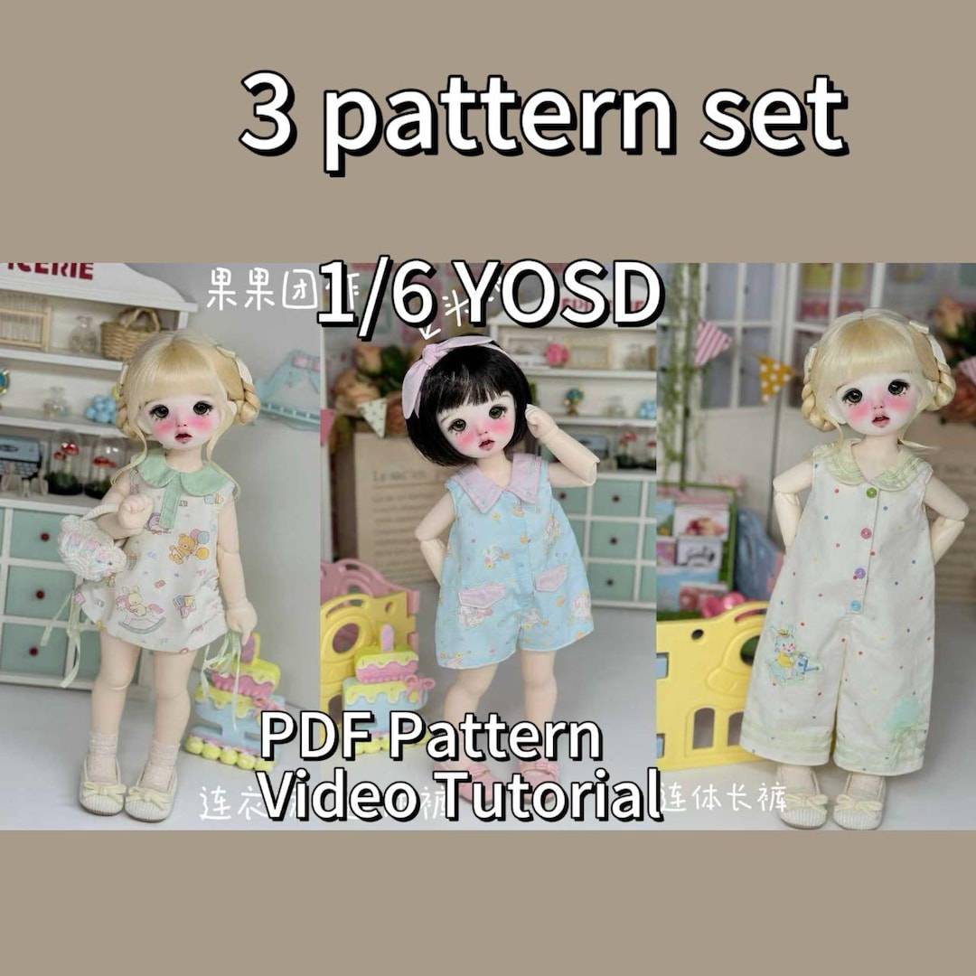 果果 1/6 BJD Doll Dress Pattern - 3 Different Piece as a Set - No Seam ...