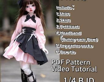 果果 1/4 BJD Doll Dress Pattern - Bunny girl 23No.4-seam allowance included