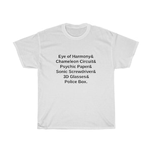 Benodigde tijdreis items! Unisex Zwaar Katoenen T-shirt