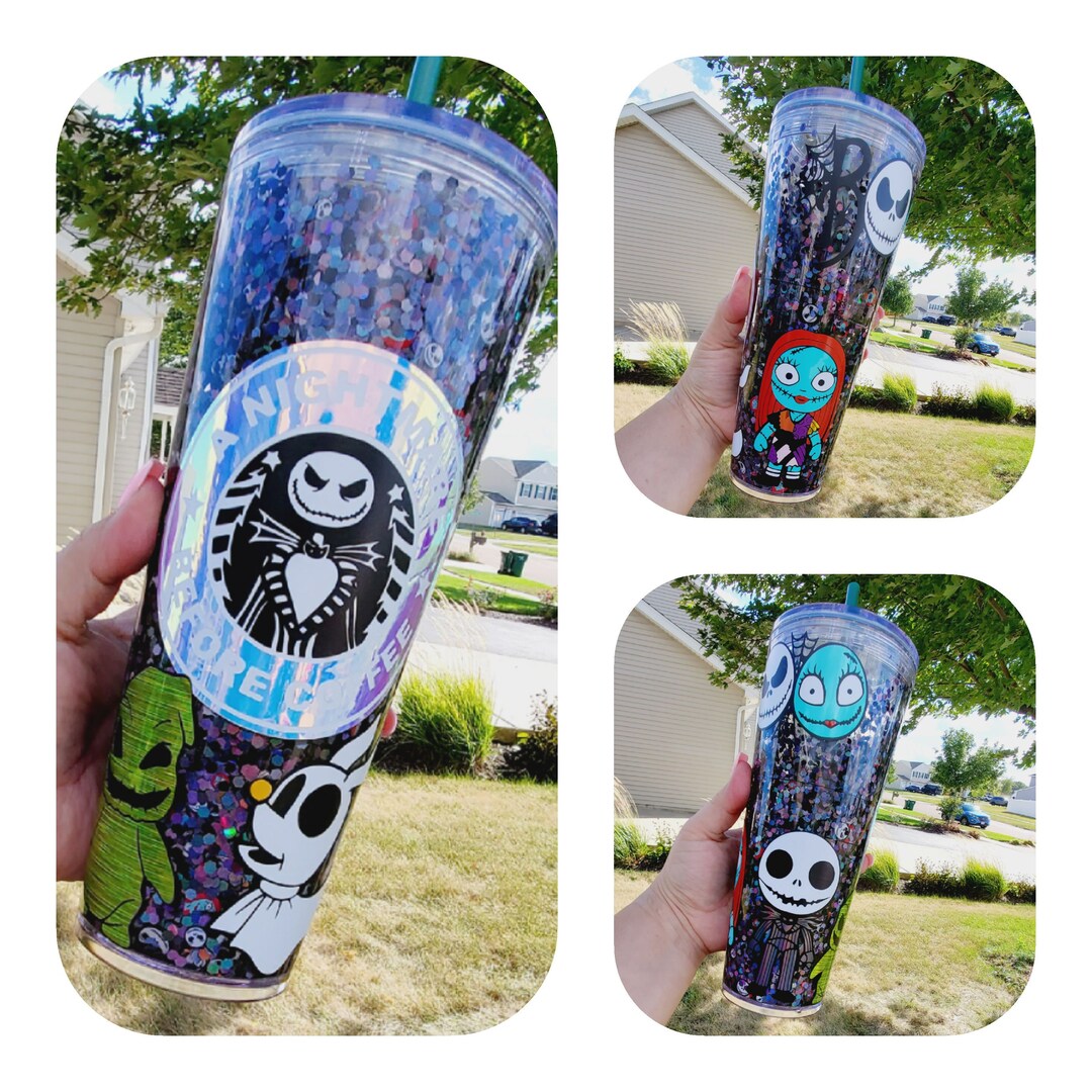 Nightmare Before Christmas Starbucks Snowglobe Tumbler Jack Skellington