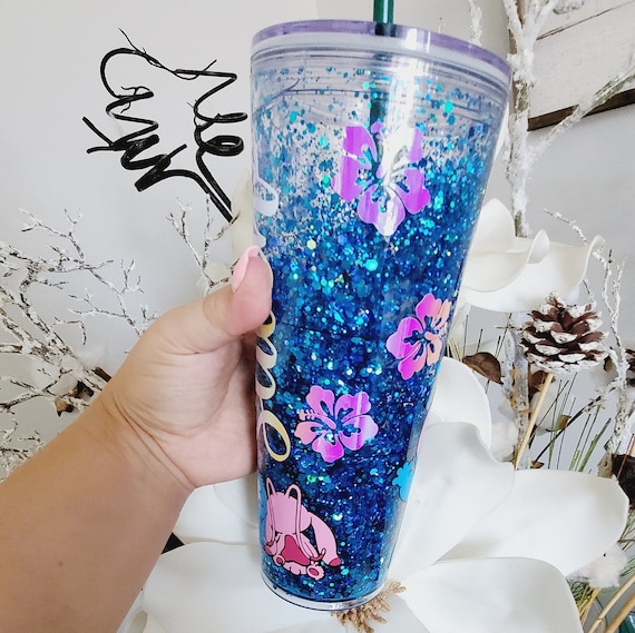 Kitchen & Dining Custom Starbucks Glitter Globe Stitch Tumbler and