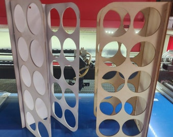 DIGITAL FILE SVG for: Vinyl roll storage rack.  Wall mountable. 10 or 12 Large 60mm holders