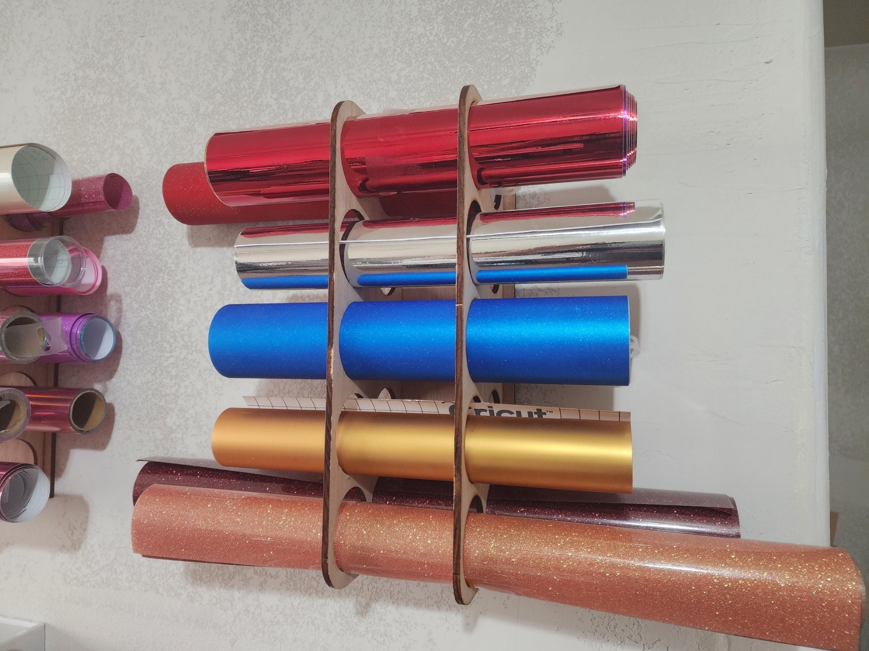 Vinyl Roll Storage Rack. Wall Mountable. 10 Large 60mm Holders Etsy