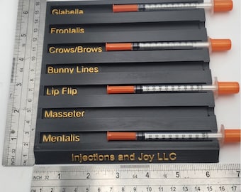 Personalized Aesthetic Practitioners Syringe Tray 7 slots  (botox)  (Edged Corner or Rounded) NEW SALE! Ideal for Nurses, Customizable