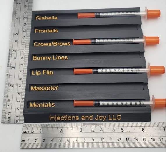 Personalized Aesthetic Practitioners Syringe Tray 7 slots  (botox)  (Edged Corner or Rounded) NEW SALE! Ideal for Nurses, Customizable