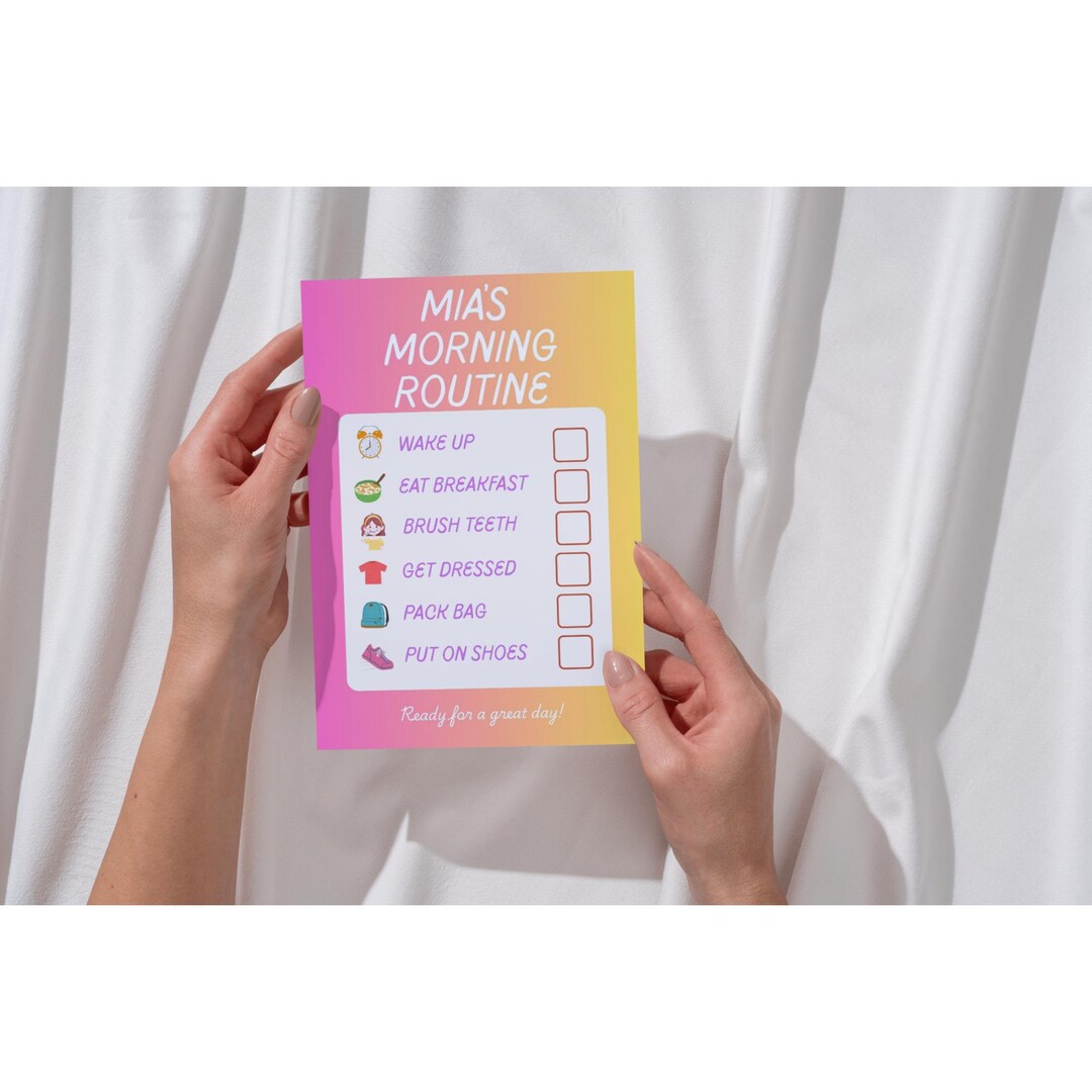 Editable Kids Morning Routine Chart, School Checklist (digital Download ...
