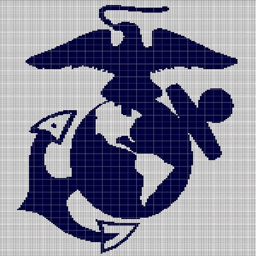 US Navy Crochet Graph / Single Crochet Blanket Pattern With Etsy