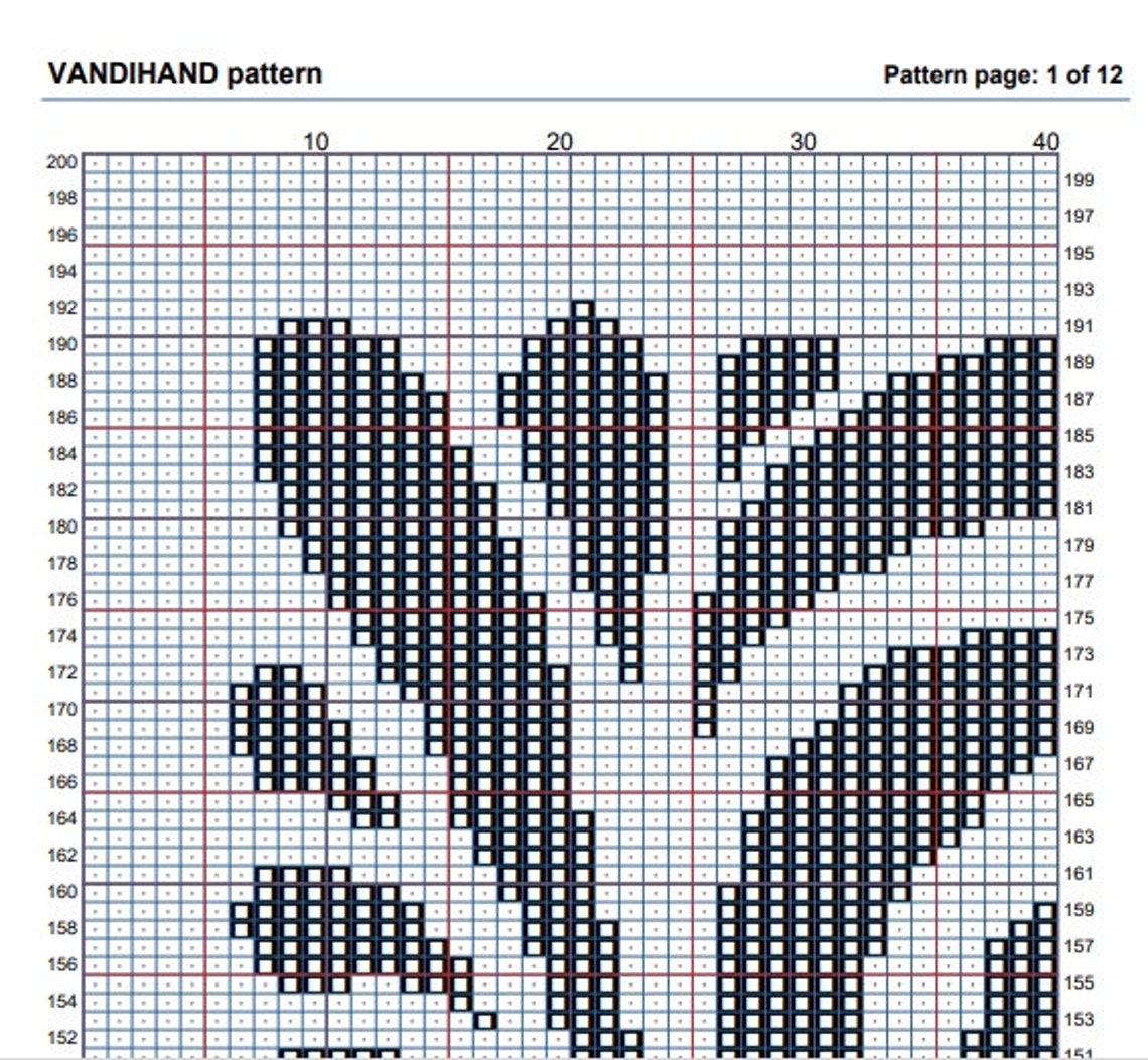 Black and White Mosaic Crochet Afghan Pattern Graph - Etsy