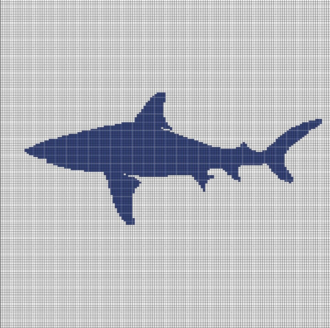Shark 4 Crochet Afghan Pattern Graph - Etsy UK