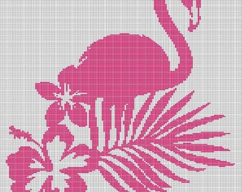 Flamingo and flowers crochet afghan pattern graph