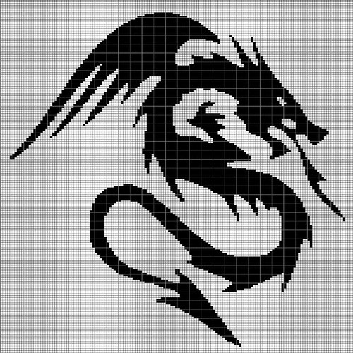 Dragon 5 Crochet Afghan Pattern Graph Etsy