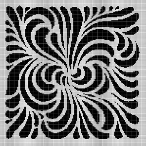 Black and white mosaic crochet afghan pattern graph