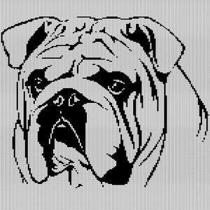 English Bulldog crochet afghan pattern graph