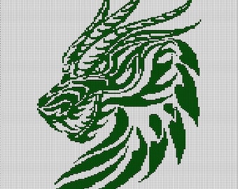 Green dragon crochet afghan pattern graph