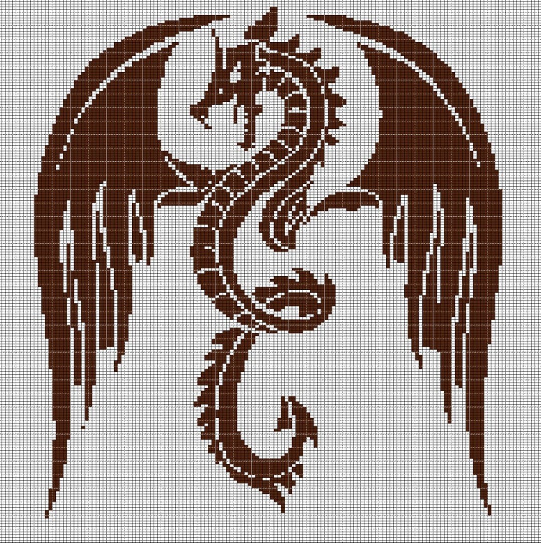 Brown Dragon Crochet Afghan Pattern Graph Etsy