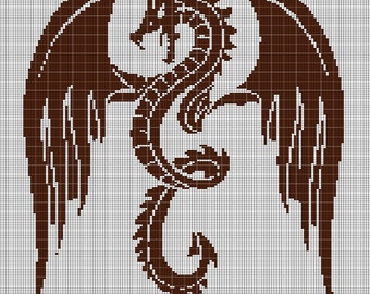 Brown Dragon crochet afghan pattern graph