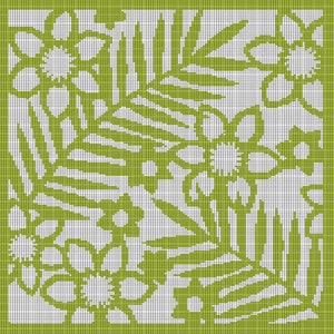 Green leaves and flowers crochet afghan pattern graph