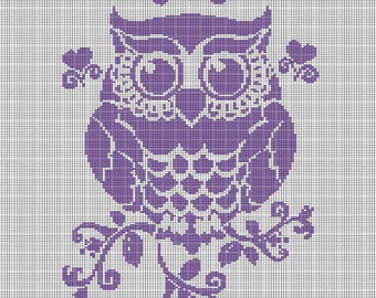 Purple owl crochet afghan pattern graph