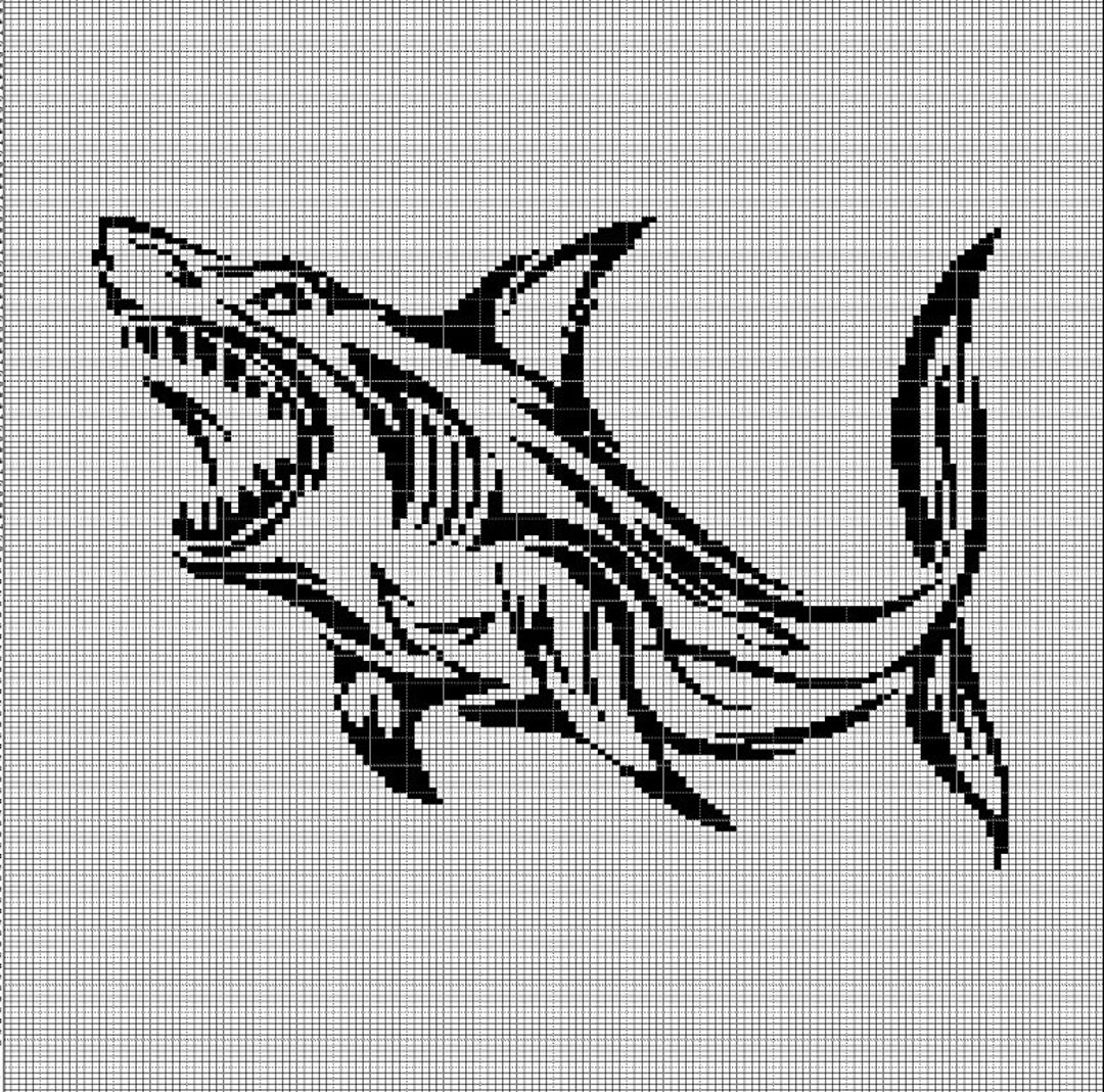 Shark 14 Crochet Afghan Pattern Graph - Etsy