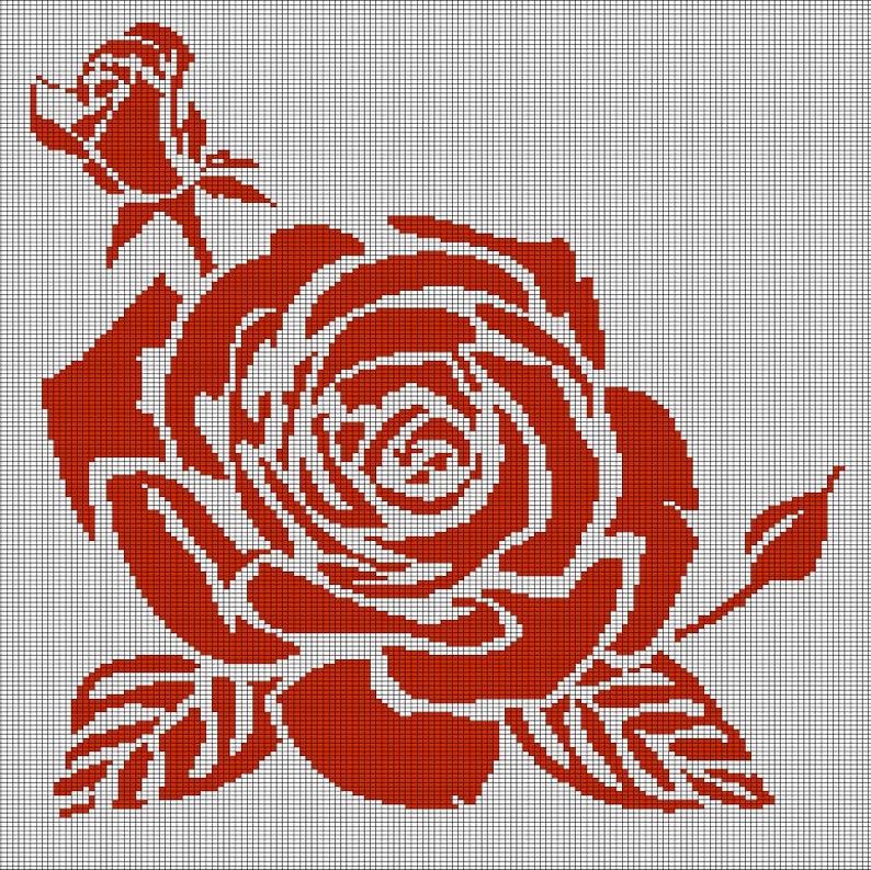 Roses Crochet Afghan Pattern Graph | Etsy