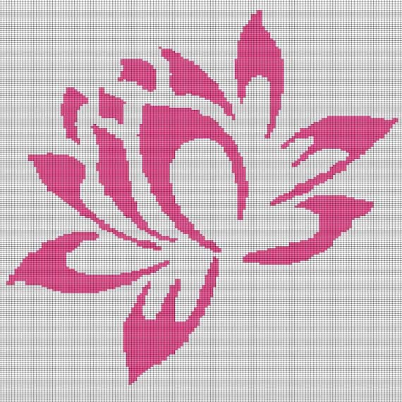 Lotus Flower Crochet Afghan Pattern Graph Etsy