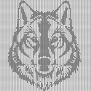 Gray wolf head crochet afghan pattern graph