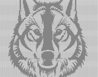 Gray Wolf Head Crochet Afghan Pattern Graph - Etsy Gray Wolf Head Crochet Afghan Pattern Graph - Etsy