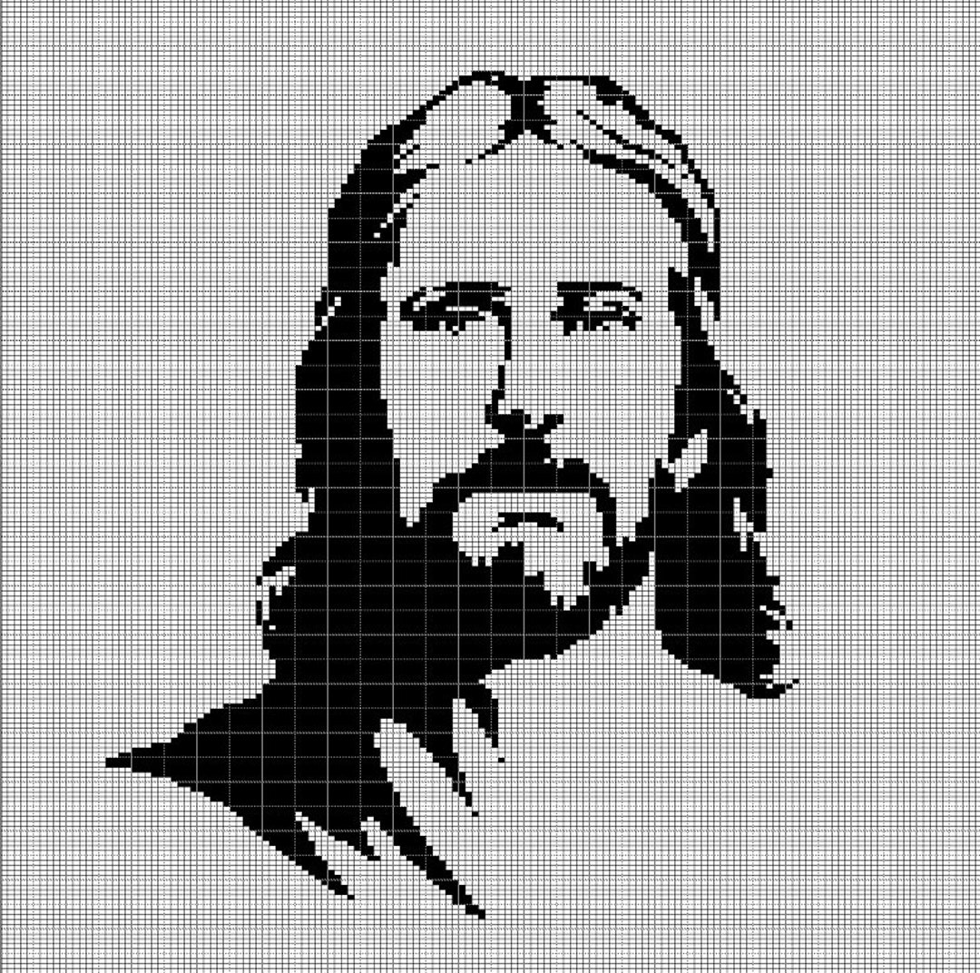 Jesus Face 3 Crochet Afghan Pattern Graph - Etsy