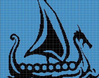 Viking ship crochet afghan pattern graph