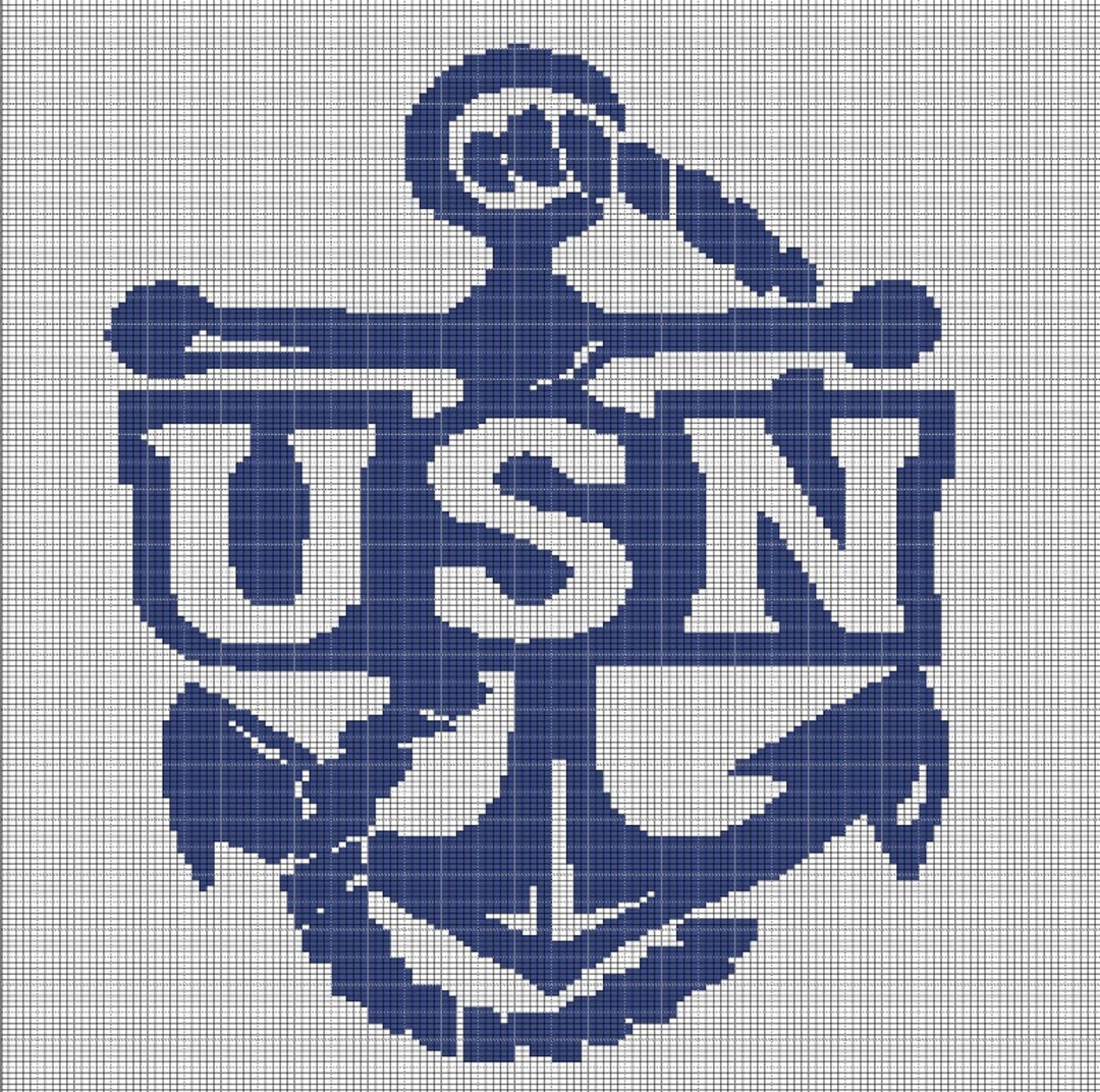 US Navy Crochet Afghan Pattern Graph Etsy