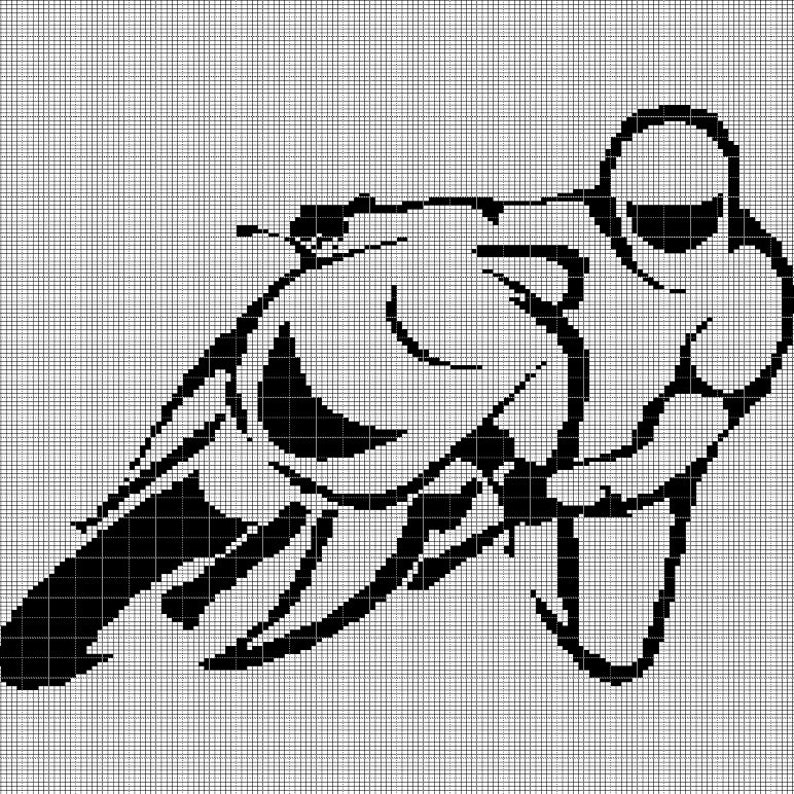 Motorcycle 2 Crochet Afghan Pattern Graph Etsy