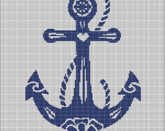 Anchor 2 crochet afghan pattern graph | Etsy